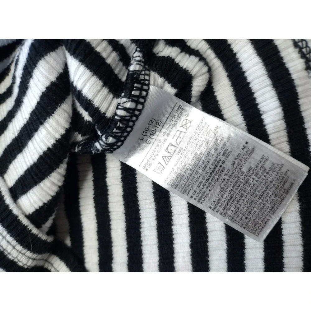 Old Navy Girls Large 10-12 Striped Ribbed Tank Top‎ Black White Camisole